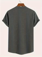Men'S Casual Embossed Pattern Short Sleeve T-Shirt
