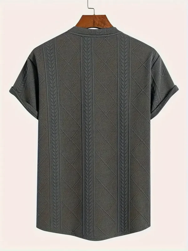 Men'S Casual Embossed Pattern Short Sleeve T-Shirt